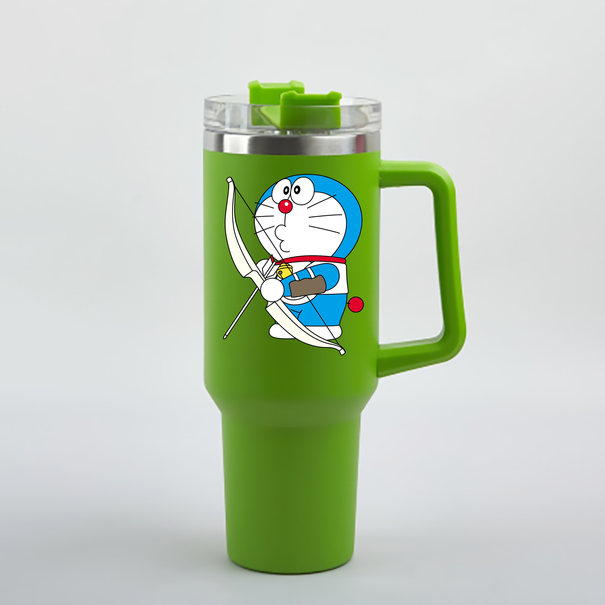 （画像用） ドラえもん Doraemon 1200mL車用タンブラー - クリスタルステッカー（プラスチックストロー付き）
